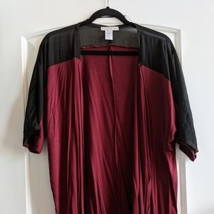 Design History maroon and black cardigan